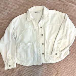 Zara White Jean Jacket